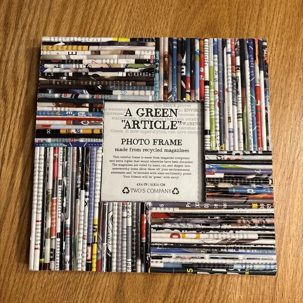 Two’s Company 9x9 Photo Frame for 4x4 print. NWT made from recycled magazines
